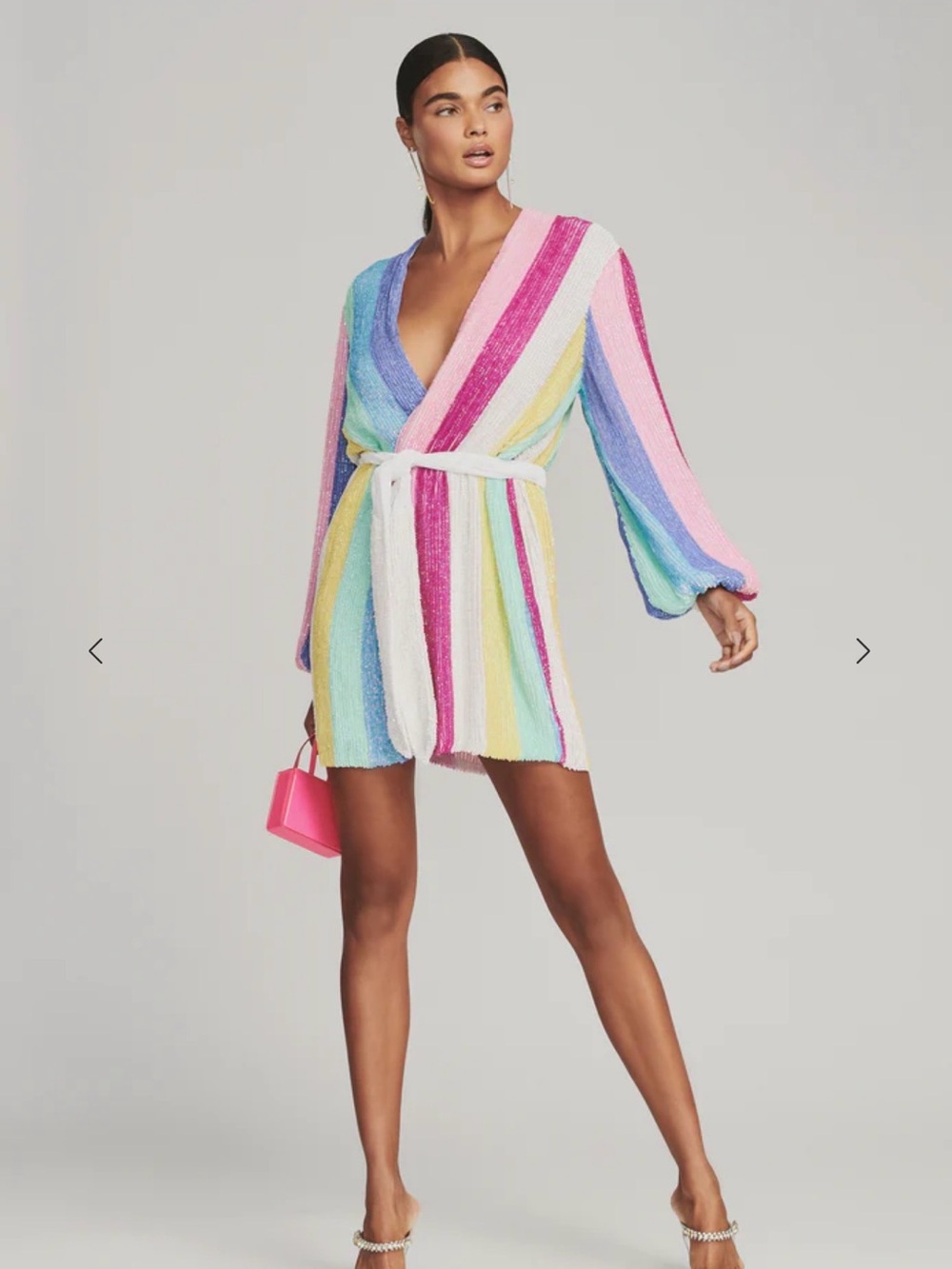 Retrofete Gabrielle Sequin Robe Unicorn Stripe (sold out) NWT - XL